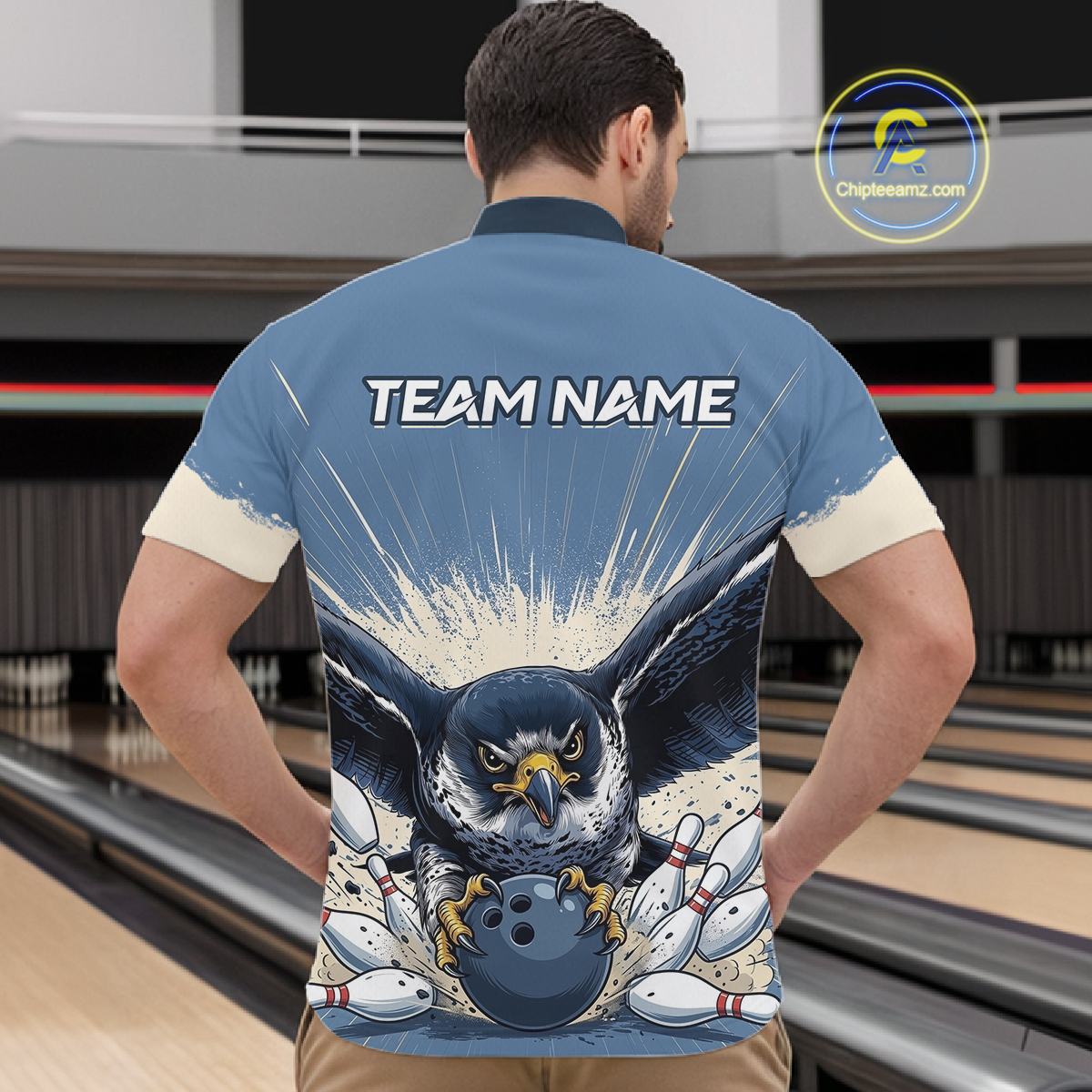 Custom Funny Falcon Bowling Jersey for Men Unisex Bowling Shirts for Team Polo & 1/4 Zip HNT244