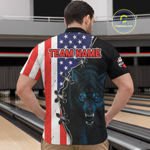 Load image into Gallery viewer, Patriotic Wolf Bowling Shirts for Team Men Women Wolf Bowling Jerseys American Flag MBL203