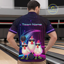 Load image into Gallery viewer, Neon Funny Family of Three Chicken Bowling Team Shirt for Men Bowling League Jersey Outfit Polo &amp; 1/4-Zip QZT761