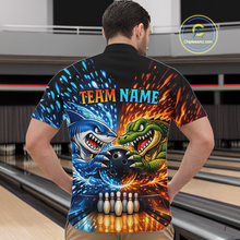 Load image into Gallery viewer, Custom Flame Shark and Alligator Bowling Jersey for Men Bowling Uniform Bowling Team Shirts HNT248