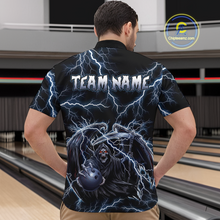 Load image into Gallery viewer, Custom Thunder Skeleton Bowling Jersey for Men Polo &amp; 1/4 Zip Bowling Team Shirts HNT152