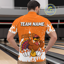 Load image into Gallery viewer, Custom Orange Funny Turkey Bowling Jersey for Men Thanksgiving Bowling Team Shirts HNT115