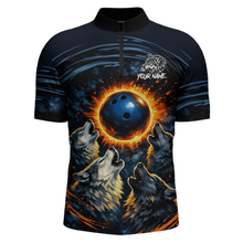 Load image into Gallery viewer, Wolf Bowling Jersey for Men Polo &amp; 1/4 Zip Custom Wolf Bowling Team Shirts Bowling League HNT205