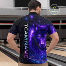 Load image into Gallery viewer, Custom Galaxy Wolf Bowling Jersey for Men Bowling Uniform Polo &amp;1/4 Zip Bowling Team Shirts HNT251