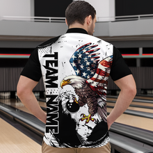 Load image into Gallery viewer, Personalized Eagle Bowling Shirts Patriotic Bowling Jersey for Women 1/4 Zip Shirt QZT307