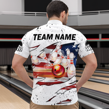 Load image into Gallery viewer, US Flag Bowling Shirt for Men 3D Custom Bowling Jersey Shirts Team Polo &amp; Quarter-Zip HNT19