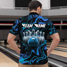 Load image into Gallery viewer, Teal Bowling Custom Men Bowling Shirt Polo &amp; Quarter-Zip Bowling Team Jerseys HNT48