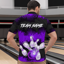 Load image into Gallery viewer, Customize Purple Bowling Shirts for Men Women Team Bowling Polo &amp; 1/4 Zip Shirts MBL81