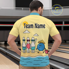 Load image into Gallery viewer, Summer Bowling Shirt Custom Quarter-Zip Bowling Jersey Funny Bowling Pins and Ball QZT695
