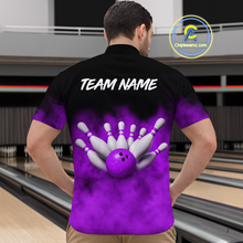 Load image into Gallery viewer, Purple Smoke Bowling Shirts for Men Women Team Personalized Bowling Polo and Quarter Zip MBL130
