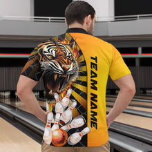 Load image into Gallery viewer, Yellow Tiger Bowling Custom Men Bowling Polo &amp; Quarter-Zip Bowling Team Jerseys HNT44