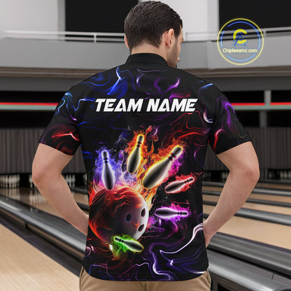 Custom Colorful Bowling Team Shirt for Men Bowling League Jersey Bowlers Gift QZT728