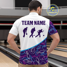 Load image into Gallery viewer, Blue Bowling Custom Men Bowling Shirt Polo &amp; Quarter-Zip Bowling Team Jerseys HNT60