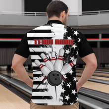 Load image into Gallery viewer, American Flag Bowling Shirt for Men Women Team Bowling Jersey Bowling Polo&amp;1/4 Zip MBL18
