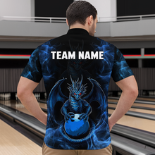 Load image into Gallery viewer, Blue Dragon Custom Name Bowling Shirts For Men, Bowling Team Jersey Polo &amp; Quarter-Zip Shirt HNT39