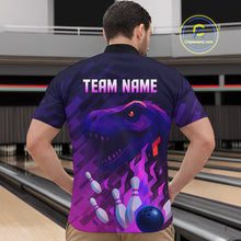 Load image into Gallery viewer, Dinosaur Purple Bowling Shirts for Men Women Custom Team Bowling Jerseys for Bowlers MBL133