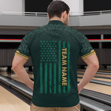 Load image into Gallery viewer, Custom Name St Patrick&#39;s Day US Flag Bowling Shirt Men Team Polo &amp; 1/4 Zip Shirts Bowling Team HNT14