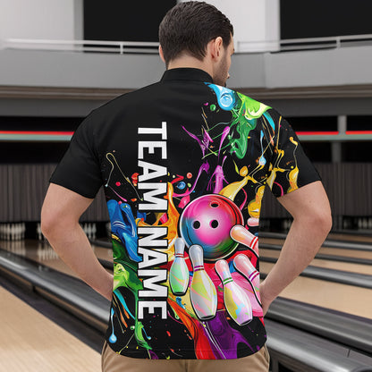 Colorful Bowling Shirt Bowling Jersey Men Personalized Bowling Team Jersey Polo & 1/4 Zip HNT33