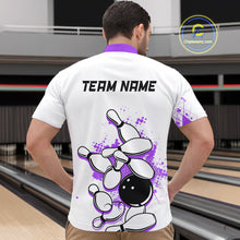 Load image into Gallery viewer, Purple Vintage Bowling Custom Men Bowling Shirt Polo &amp; Quarter-Zip Bowling Team Jerseys HNT68