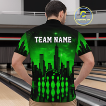 Load image into Gallery viewer, Green Bowling Custom Men Bowling Shirt Polo &amp; Quarter-Zip Bowling Team Jerseys HNT66