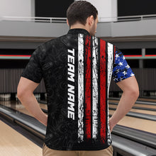 Load image into Gallery viewer, American Flag Bowling Custom Men Bowling Shirt Polo &amp; Quarter-Zip Bowling Team Jerseys HNT52