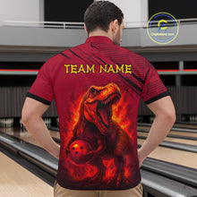 Load image into Gallery viewer, Red Dinosaur Bowling Custom Men Bowling Shirt Polo &amp; Quarter-Zip Bowling Team Jerseys HNT72