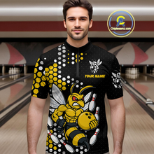 Load image into Gallery viewer, Custom Funny Bee Bowling Team Shirt Bowling Jersey for Men Bowling Outfit Gifts QZT721
