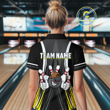 Load image into Gallery viewer, Custom Funny Bowling Women Shirts Bowling Uniform Polo &amp; 1/4 Zip Bowling Team Jerseys HNT101
