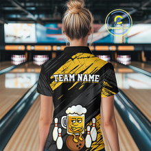 Load image into Gallery viewer, Custom Funny Beer Bowling Jersey for Women Bowling Uniform Polo &amp; 1/4 Zip Bowling Team Shirts HNT107