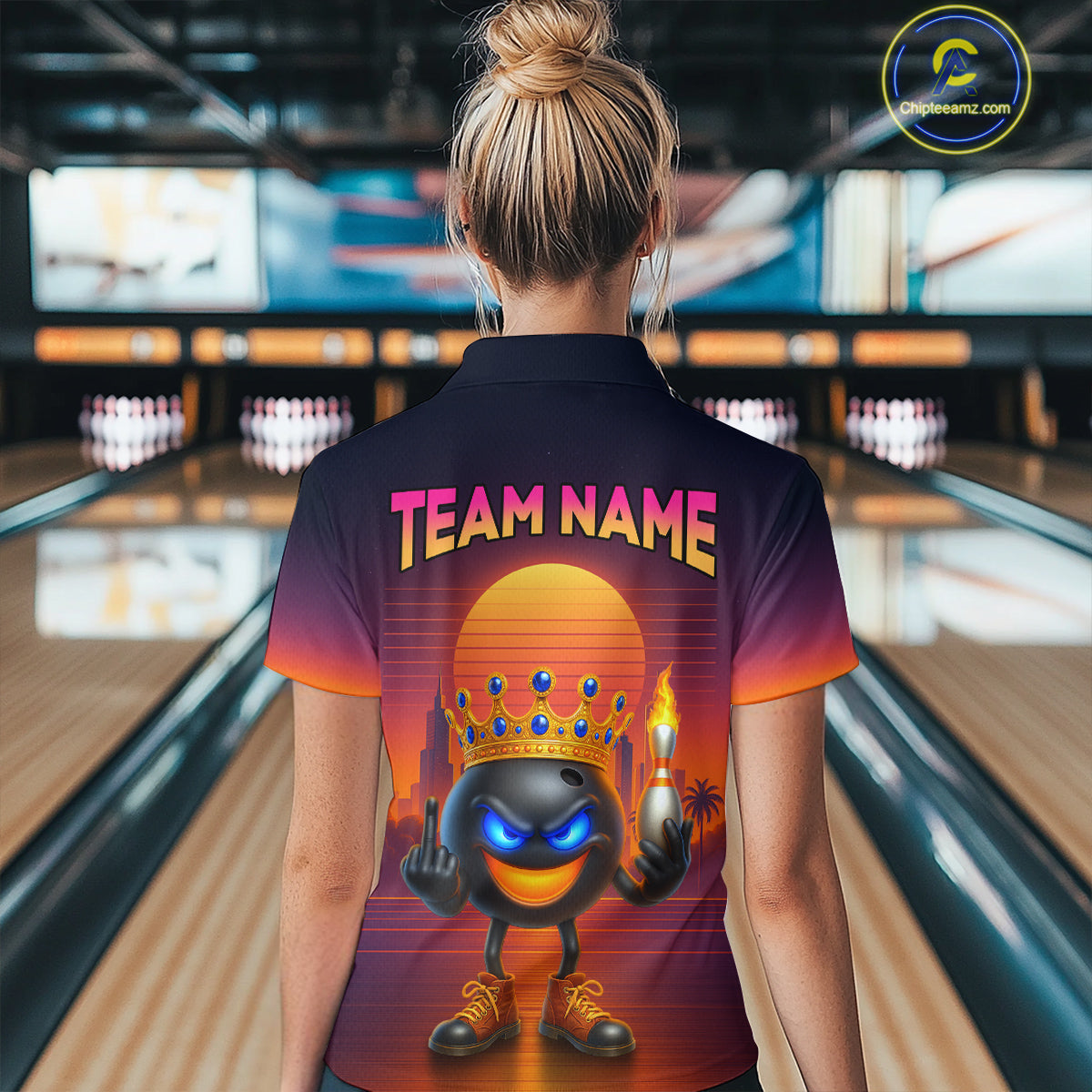Custom Funny Bowling Jersey for Women Bowling Uniform Polo & 1/4 Zip Bowling Team Shirts HNT129