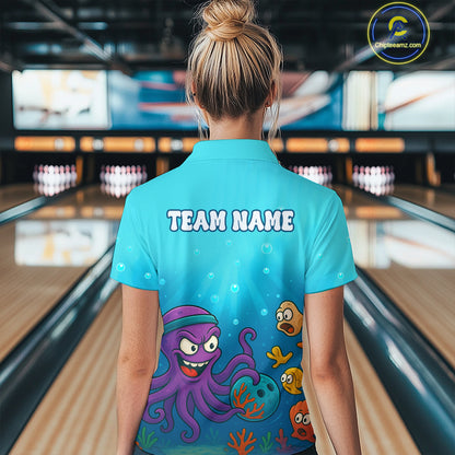 Custom Octopus Bowling Shirt for Team Bowling Jersey for Women Bowling Accessories QZT769