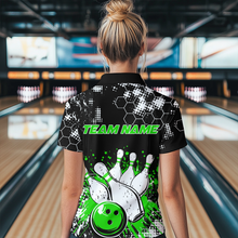 Load image into Gallery viewer, Green Watercolor Bowling Shirts Men Women Team Custom Bowling Polo &amp; 1/4 Zip Shirt MBL60