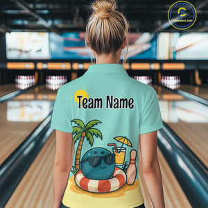 Summer Funny Bowling Jersey for Men Women Custom 1/4-Zip Bowling Shirt Bowling League Outfit QZT696