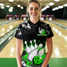 Load image into Gallery viewer, Green Watercolor Bowling Shirts Men Women Team Custom Bowling Polo &amp; 1/4 Zip Shirt MBL60