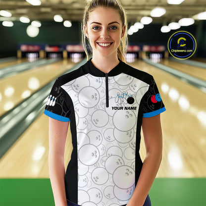 Custom Blue Dragon Bowling Shirts for Men Women Team Bowling Polo & Quarter Zip MBL86