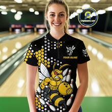 Load image into Gallery viewer, Custom Funny Bee Bowling Team Shirt Bowling Jersey for Women Bowling Outfit Gifts QZT721