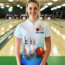 Load image into Gallery viewer, Watercolor Blue Bowling Shirts for Men Women Team Bowling Jersey for Bowlers MBL142