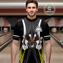 Load image into Gallery viewer, Custom Funny Bowling Men Shirts Bowling Uniform Polo &amp; 1/4 Zip Bowling Team Jerseys HNT101