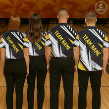 Load image into Gallery viewer, Black, White and Gold Women's bowling Polo, Quarter Zip shirts Custom Team bowling league jerseys NQS11264