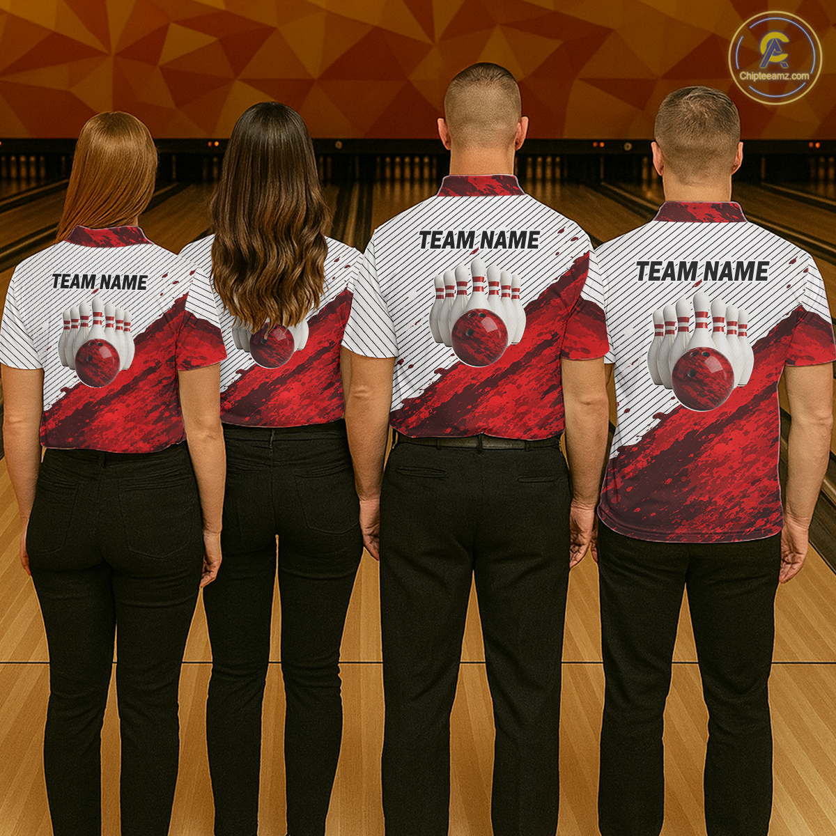 Red Bowling Shirts for Women Men Custom Bowling Jerseys Polo $ 1/4 Zip for Team MBL219