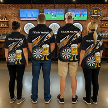 Load image into Gallery viewer, Custom Orange Funny Beer Dart Shirts for Women Darts Team Jerseys Dart Tournament Polo &amp; 1/4 Zip NNT139