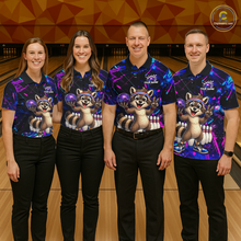 Load image into Gallery viewer, Custom Neon Funny Raccoon Bowling Team Jersey for Women Bowling Shirt Bowling Tournament Polo &amp; 1/4-Zip QZT957