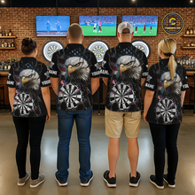 Load image into Gallery viewer, Custom US Flag Eagle Dart Shirts For Men Dart Board Gifts Darts Team Jerseys Dart League NNT154