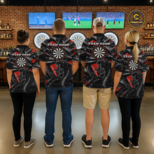 Load image into Gallery viewer, Red Custom Cobra Snake Dart Shirts for Women Dart Team Jersey Dartboard Gifts Polo &amp; 1/4 Zip NNT162