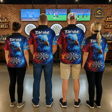 Load image into Gallery viewer, Custom Lightning Thunder Eagle Dart Shirts for Women Darts Team Jerseys Polo &amp; 1/4 Zip NNT137