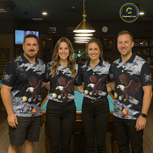 Load image into Gallery viewer, Custom Eagle 8 Ball Billiard Shirts for Women Billiard League Billiard Team Shirts Polo &amp; 1/4 Zip NNT108