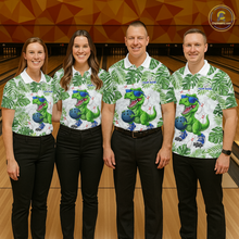 Load image into Gallery viewer, Custom Funny Dinosaur Bowling Jersey for Women Bowling Tournament Polo &amp; 1/4 Zip Bowling Team Shirts HNT214
