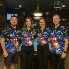 Load image into Gallery viewer, Custom Funny Blue Chicken 9 Ball Pool Billiard Shirt for Men Polo &amp; 1/4 Zip, Billiard Team Jerseys NNT157