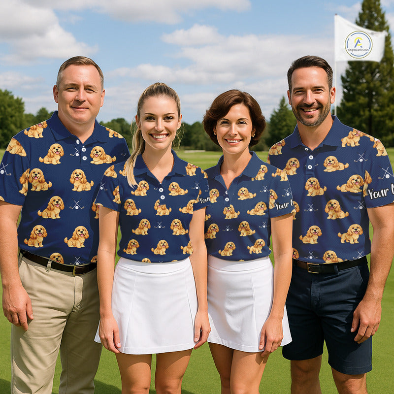 Womens Golf Polo Shirt Custom Funny Cocker Spaniel Team Ladies Golf Tops, Dog Lover Gift NHN0210