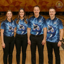 Load image into Gallery viewer, Custom Flame Shake Bowling Jersey for Men Polo &amp; 1/4 Zip Bowling Team Shirts HNT223